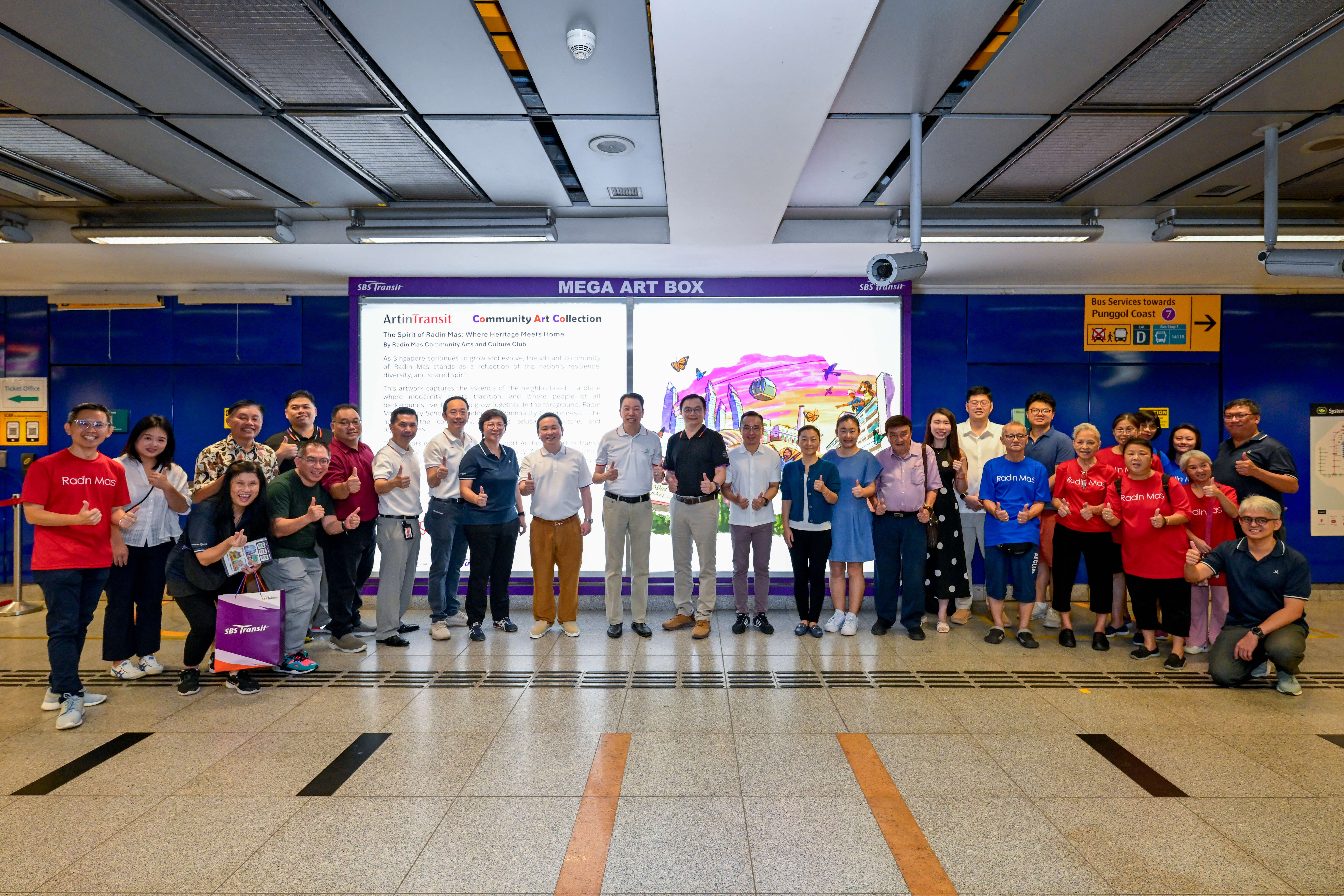 Group photo of residents at the Art in Transit event